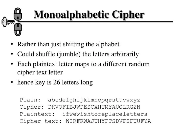 monoalphabetic cipher