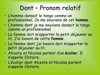 dont pronom relatif
