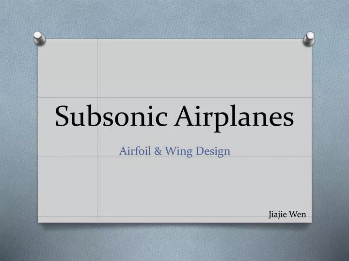 subsonic airplanes