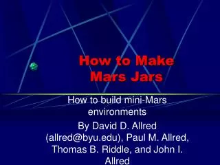 How to Make Mars Jars