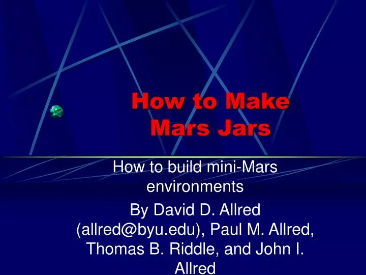 how to make mars jars