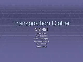 Transposition Cipher