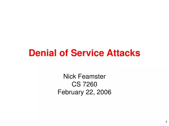 denial of service attacks