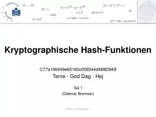 Kryptographische Hash-Funktionen