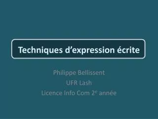 techniques d expression crite
