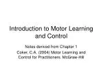 Introduction to Motor Learning and Control