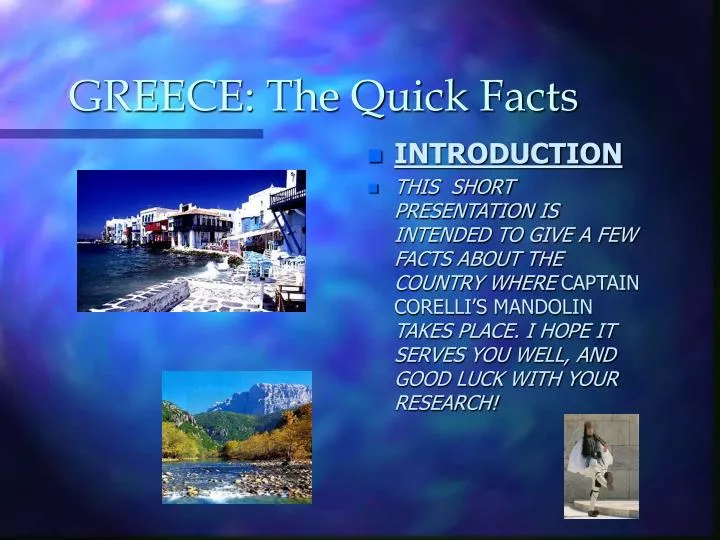 greece the quick facts