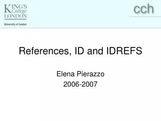 References, ID and IDREFS