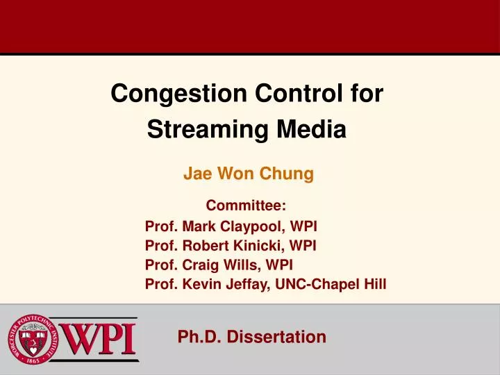 congestion control for streaming media