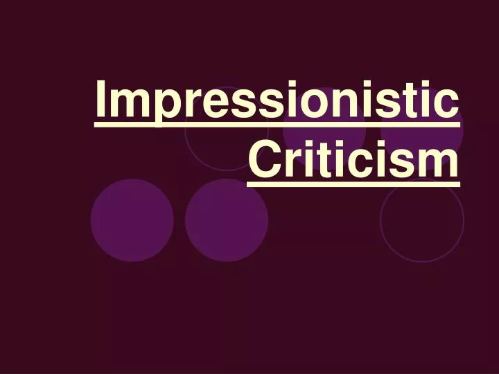 impressionistic criticism