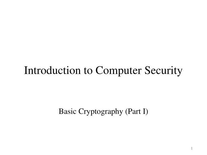 introduction to computer security