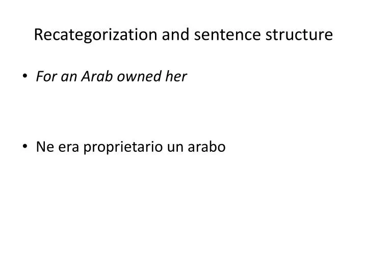 recategorization and sentence structure