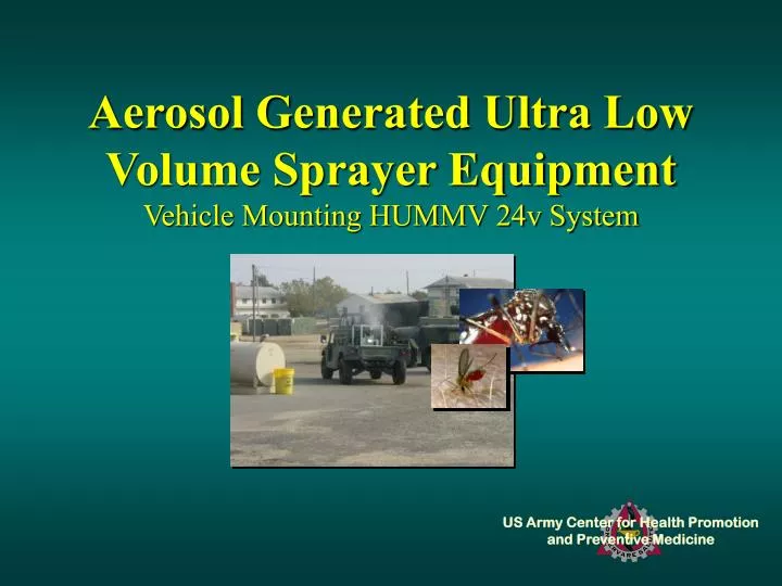 aerosol generated ultra low volume sprayer equipment vehicle mounting hummv 24v system