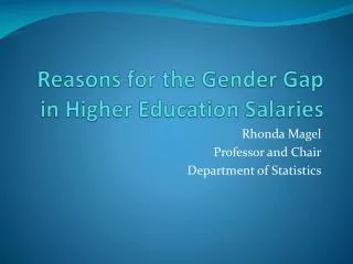 Reasons for the Gender Gap in Higher Education Salaries