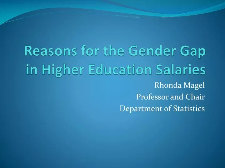reasons for the gender gap in higher education salaries