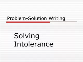 Problem-Solution Writing