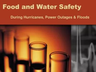 Food and Water Safety