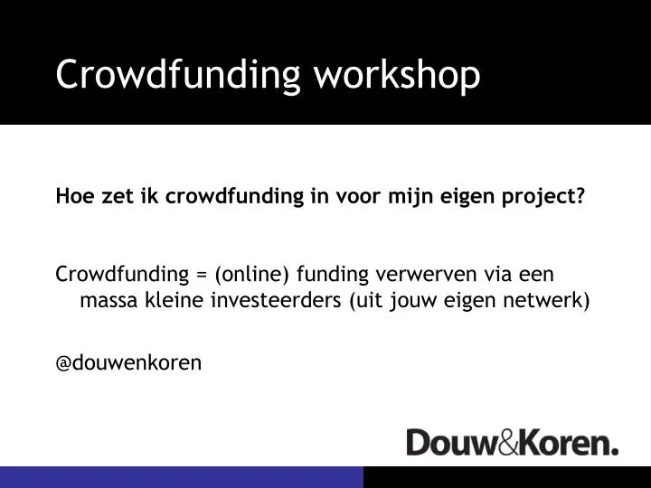 crowdfunding workshop