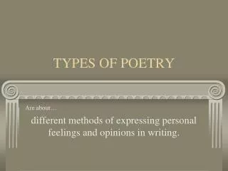 TYPES OF POETRY