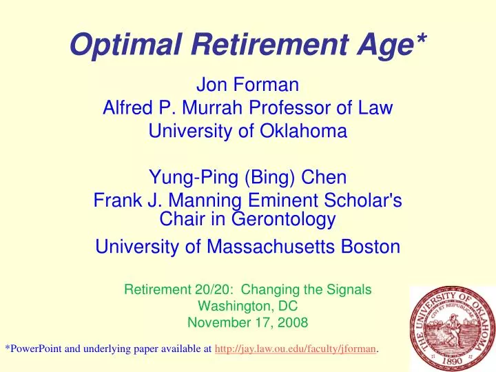 optimal retirement age