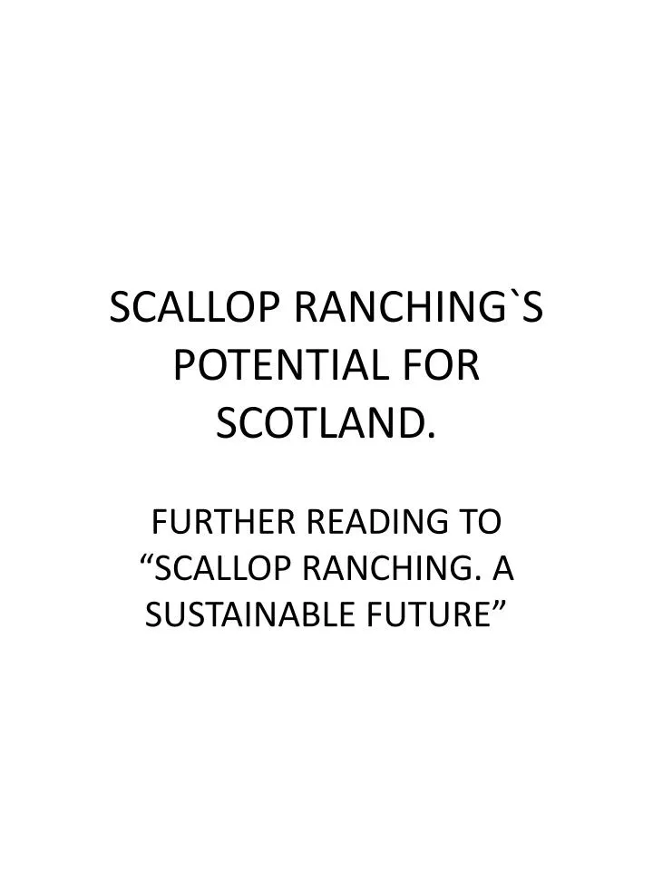 scallop ranching s potential for scotland