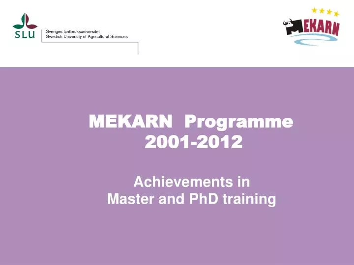mekarn programme 2001 2012