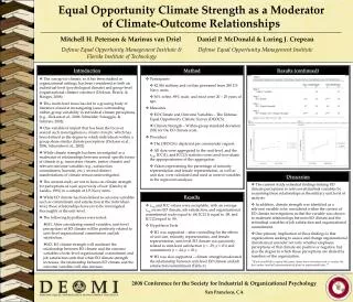 Equal Opportunity Climate Strength as a Moderator of Climate-Outcome Relationships