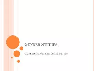 Gender Studies