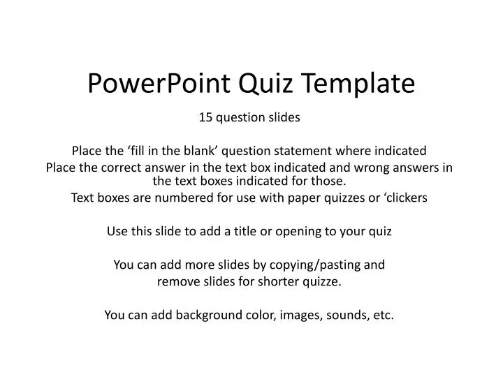 powerpoint quiz template