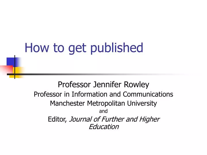 how to get published