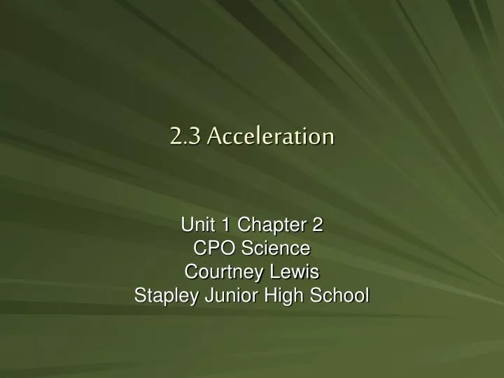 2 3 acceleration