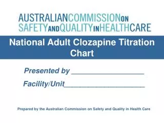 National Adult Clozapine Titration Chart