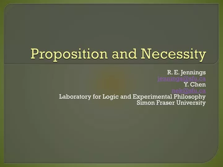 proposition and necessity