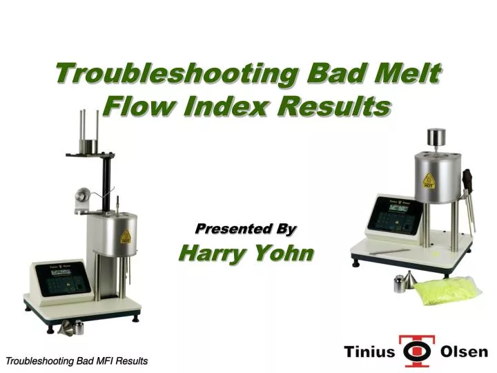 troubleshooting bad melt flow index results