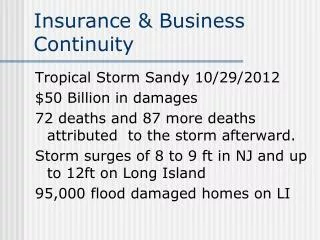 Insurance &amp; Business Continuity