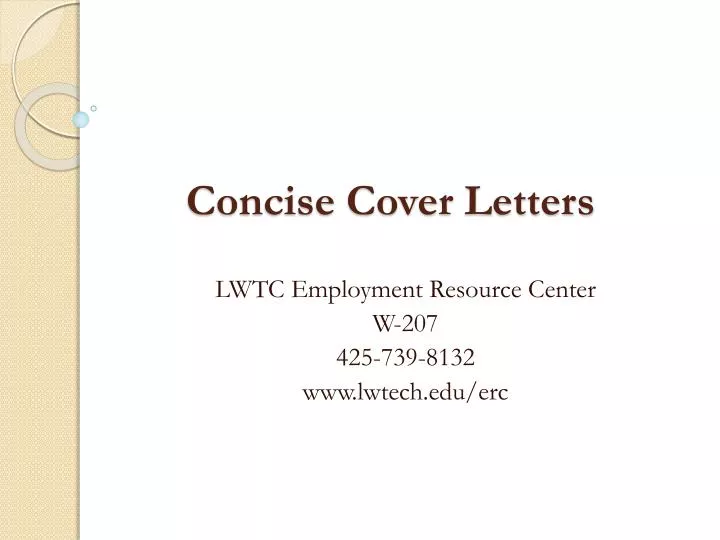 concise cover letters