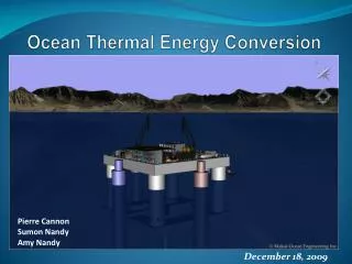 Ocean Thermal Energy Conversion