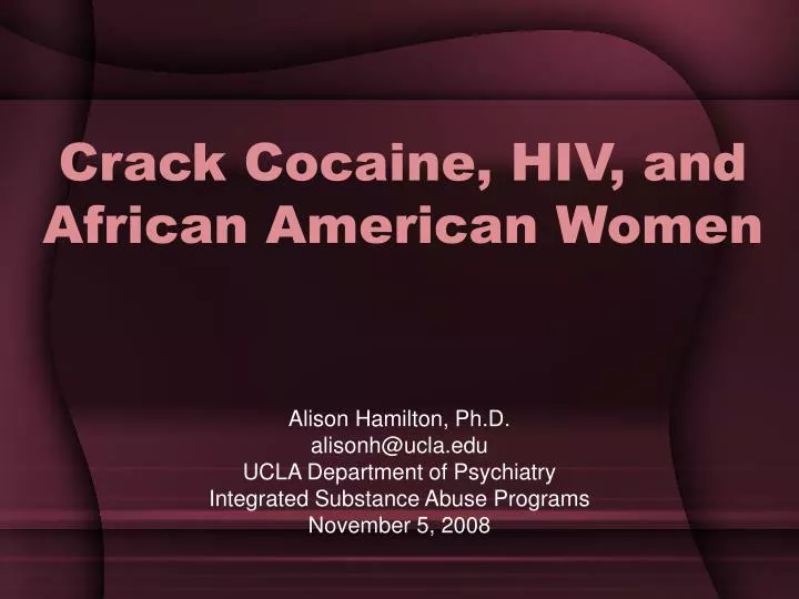 crack cocaine hiv and african american women