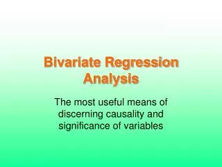 Bivariate Regression Analysis