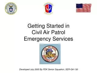 Getting Started in Civil Air Patrol Emergency Services