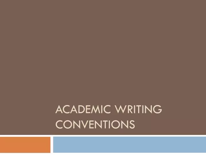 academic writing conventions