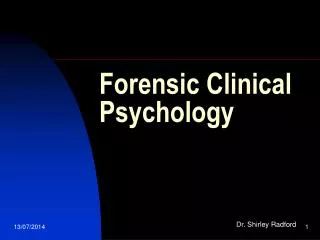 Forensic Clinical Psychology