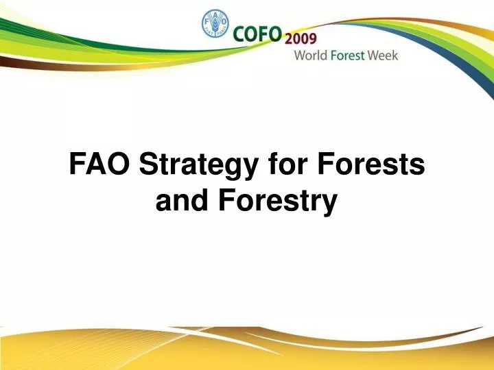 fao strategy for forests and forestry