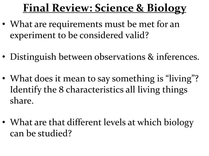 final review science biology