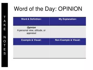 Word of the Day: OPINION
