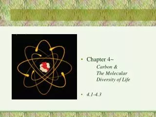 Chapter 4~		 Carbon &amp; 		The Molecular 	Diversity of Life 4.1-4.3