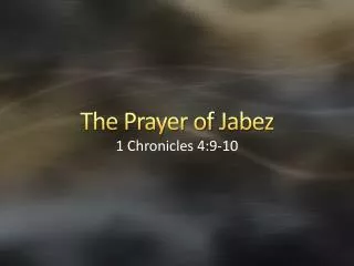 The Prayer of Jabez