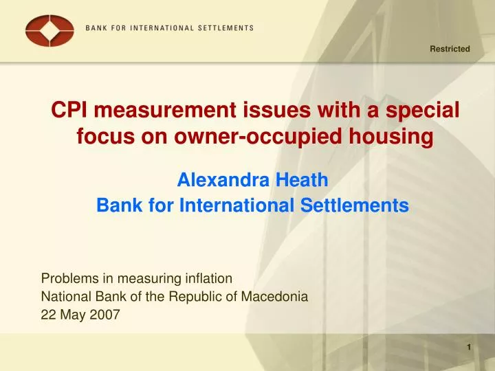 cpi measurement issues with a special focus on owner occupied housing