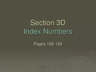 Section 3D Index Numbers
