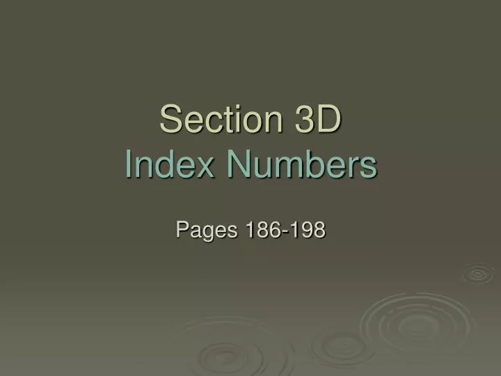 section 3d index numbers